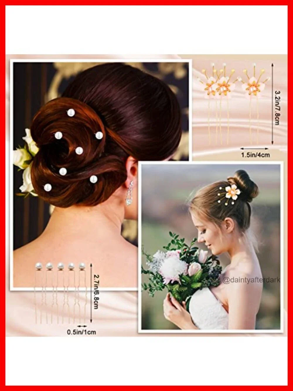 64Pc Hair Accessory Set: Flower Rhinestone Sticks, Pearl Pins, Crystal Combs,
